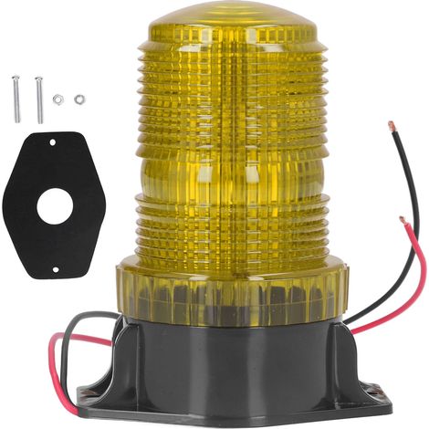 Ortviai Feu de signalisation clignotant LED pour chariot élévateur – 10-110 V CC, étanche IP65, jaune (1/5)