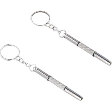 Kit de 2 Mini Tournevis avec Porte-clés - Tournevis Lunettes 3-en-1 pour Réparation de Smartphone, Montre et Équipements de Précision (1/5)