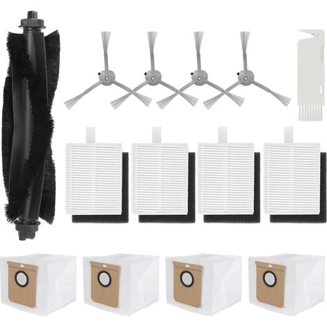 Lot de 13 pièces de rechange pour aspirateur robot Eufy série L50/L60 avec station auto-vide, kit d'accessoires, brosse à rouleau, brosses latérales, filtres lavables, sacs à poussière (1/5)