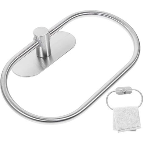 Portasciugamani, anello portasciugamani, portasciugamani ovale, organizer per bagno, montaggio a parete senza foratura, acciaio inox, bagno, portasciugamani da cucina, bagno (1/5)