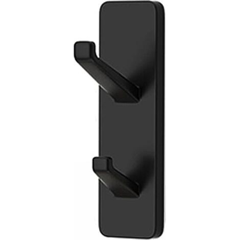 Set of 4 Black Towel Hooks - No Drilling Required - Extra Sturdy - for Bathroom and Kitchen - Self-Adhesive Wall Hooks for Towels and Bathrooms (1/5)