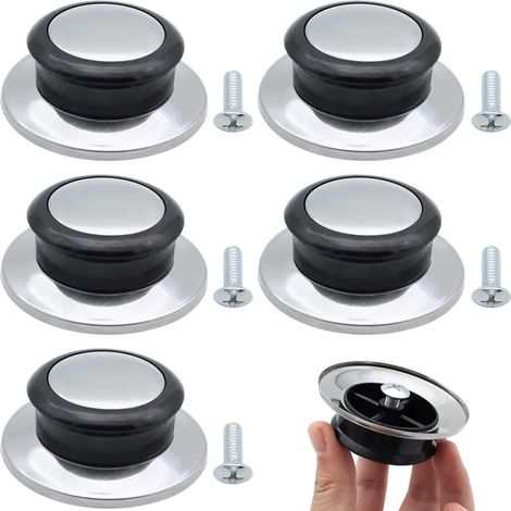 Asas de repuesto universales de 6 piezas para tapas de ollas, resistentes al calor, para tapas de vidrio y sartenes, pomos de plástico para muchas marcas.