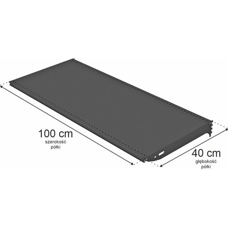 Komplettes Regal Mega-M Basic L-100 cm T-40 cm anthrazit RAL7016 + 2 Halterungen T-40 cm N