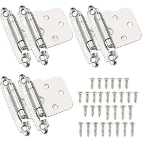 Charnières 6 Pcs Charniere Porte Charnière à Fermeture Automatique Matériau en Acier Laminé à Froid Paumelle Ressort avec Amortisseur pour Porte Placard Armoire à Chaussures Bibliothèque Cave à Vin (1/5)