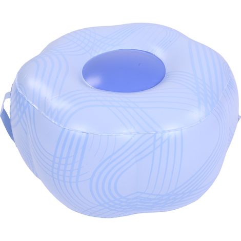 Aufblasbarer Hocker, blau gestreift, wasserdicht, PVC, tragbar, aufblasbare Fußstütze für Outdoor-Camping und Musikfestivals (1/5)
