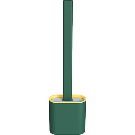 brosse de toilette murale en caoutchouc souple avec manche amovible - modèle sur pied - rose fluo (1/5)