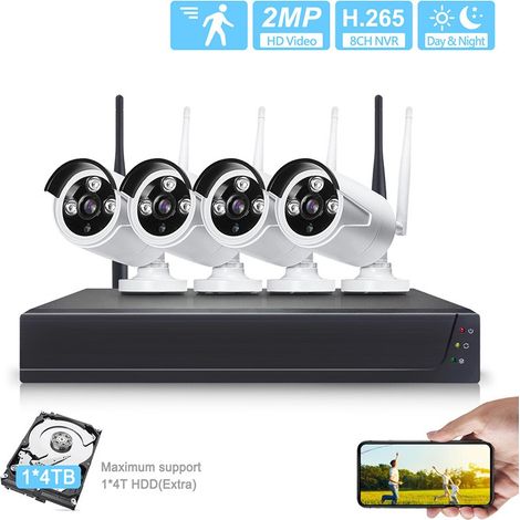 Tuya Kit di Videosorveglianza Smart WiFi con NVR 4 Telecamere (1/5)