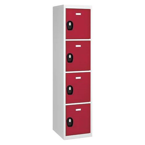 Vestiaire Colonne 4 cases - Elément départ - rouge - Maxiburo