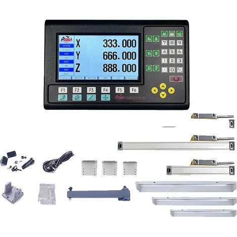 Display digitale, compatibilità a 2/3 assi, scala lineare in vetro, GCS909-3 LCD DRO SET (1/2)