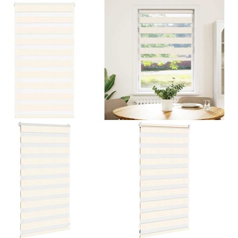 vidaXL Zebrarollo Marmorbeige 70x100 cm Stoffbreite 65,9 cm Polyester (1/5)