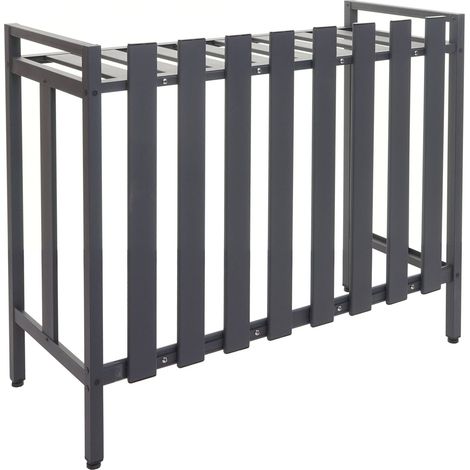 Cache climatisation pompe à chaleur habillage extérieur avec étagère 80 x 90 x 39 cm aluminium gris 040010412