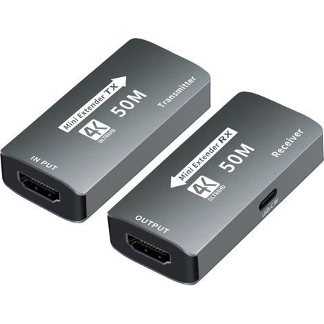 HDMI 4K répéteur 50 mètres, amplificateur câble réseau RJ45, transmetteur récepteur HDMI haute vitesse (1/5)