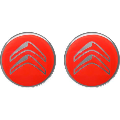 Citroen Adesivo 3D Ufficiale, Set di 2, 12 mm - Colore: ROSSO