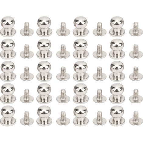 20 Kupfernieten, Rundkopf, 9 x 8 mm, Kappennägel für Leder, DIY-Schuhzubehör, silberfarben (1/5)