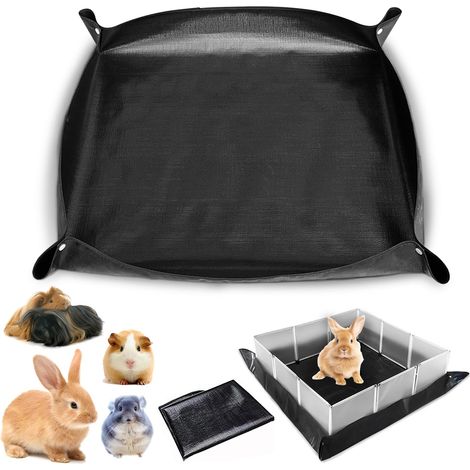 1 pcs 150 x 100 cm Tapis de Parc imperméable pour Animal Domestique, Noir Tapis Enclos Lapin, Base Réutilisable - MMCD-ZGL-04920 (1/5)