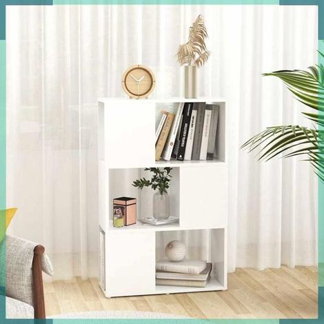 Bibliothèque / Séparateur de pièce - 809071 - Blanc - 60 x 24 x 94 cm - Panneaux de particules (1/5)