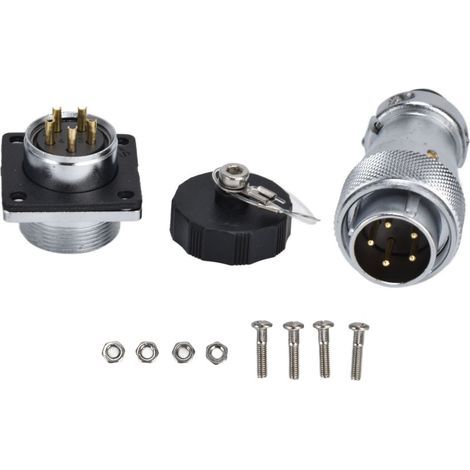WS20 5-poliger Luftfahrtstecker, Metall-Einbaustecker (männlich/weiblich) für industrielle Anwendungen (1/5)