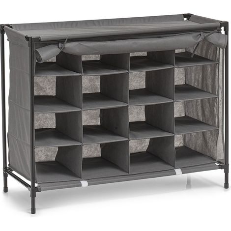 Textilschuh-Organizer, 16 Paar Schuhe - hellgrau, ZELLER