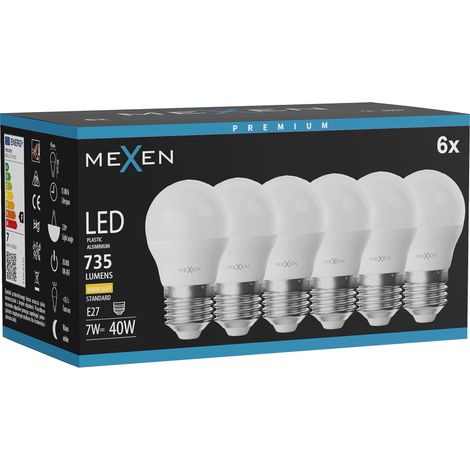 Mexen Nova 6x Ampoule LED E27, G45, 7W, Chaude - 3000K, 735 lm - L101-E27-0730-01x06 (1/3)