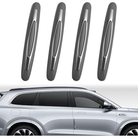 Lot de 4 protections anti-rayures pour portières de voiture avec autocollant, bandes de pare-chocs universelles pour portes de voiture, pour la plupart des SUV, pick-up, camion (gris) (1/5)