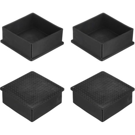 Housses de pieds de chaise - 4 pièces - Patins de meubles - Capuchons de pieds de chaise - PVC - Housses de pieds de chaise carrées - Housses de table et de chaise - Convient pour divers pieds de meub (1/5)
