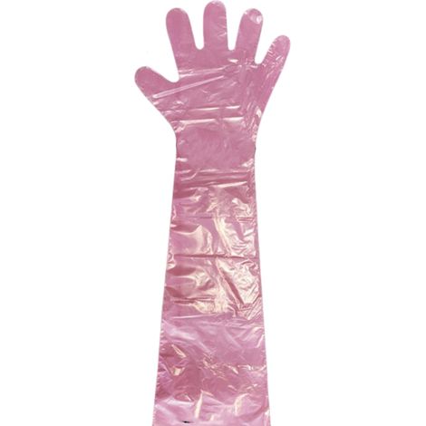 100 gants longs jetables pour examen vétérinaire et insémination artificielle chez les porcs, les bovins et les ovins. (1/5)
