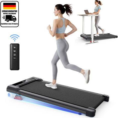 3-in-1-Laufband mit Steigung bis zu 8 %, leisem Betrieb, 3 PS bürstenlosem Motor, Geschwindigkeit von 1 bis 10 km/h, mit Fernbedienung – Schwarz