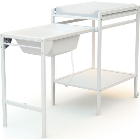 WEBABY - Table à Langer avec Baignoire en bois LILO (1/3)