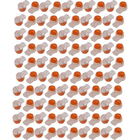 100 Pcs K1 UY Fil Connecteur 2 Ports Épissure de gel Plastique Orange Clair (1/2)
