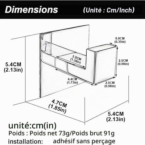 Square Sticky Wall Hook Stainless Steel Bathroom Hook Towel Robe Coats Versatile Adhesive Hook Without Drilling, Gold