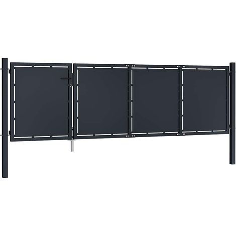 Maison Exclusive - Cancello da Giardino in Acciaio 350x75 cm Antracite (1/5)