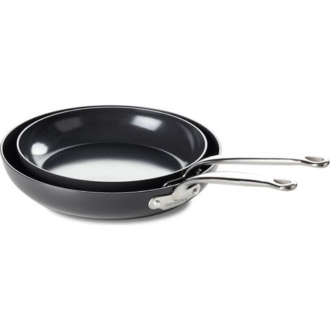 GreenPan CC005335-001 Barcelona Pro Set di padelle 20+28cm con rivestimento ceramico Thermolon Infinity antiaderente senza PFAS colore Nero