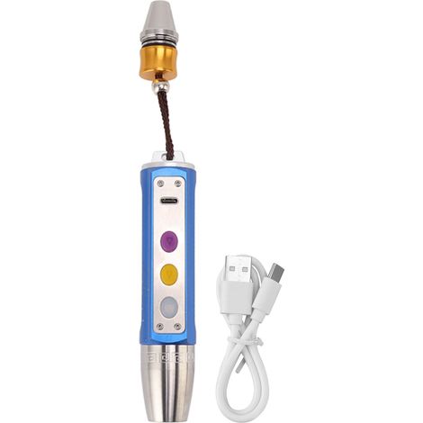 Lampe torche LED d'identification de jade, 3 sources lumineuses, intensité variable en continu, bleue, pour l'expertise de bijoux (1/4)