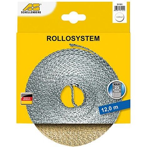 Schellenberg 31101 Sangle de volet roulant pour fenêtre Largeur 23 mm Système Maxi 12 m Beige