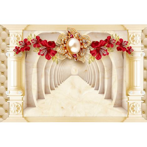 Papier peint panoramique - Colonnade 3D - 130 cm x 87 cm (1/2)