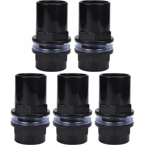 Connecteur de Tuyau d'eau D'aquarium Joint PVC Tube Droit Connecteur Réservoirs de Poissons Accessoires pour Aquarium Réservoir de Poissons 5 Pièces (32mm)，