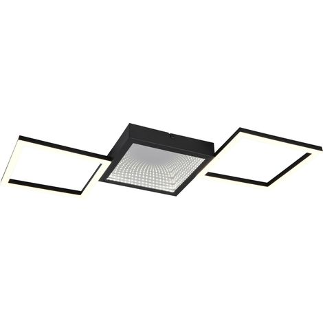Deckenlampe LED Schlafzimmerlampe Deckenleuchte Switch Dimmer schwarz matt B66cm (1/5)
