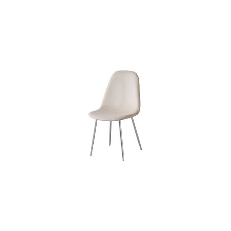 CHAISE SCANDINAVE CHROME BEIGE X4 PCS
