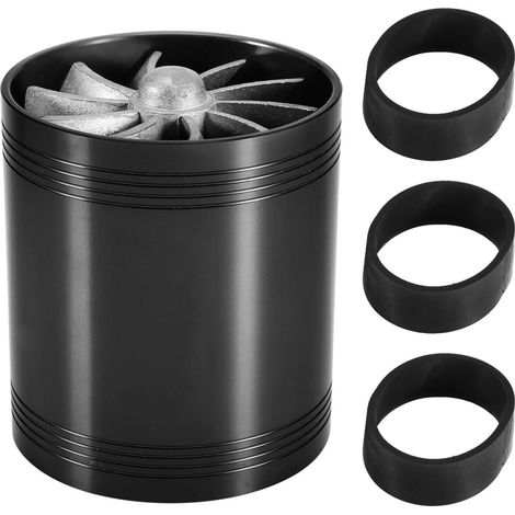 Turbonateur d'admission d'air, Turbo d'admission d'air de voiture Turbine à double ventilateur Super chargeur Économiseur de carburant à essence (Le noir)