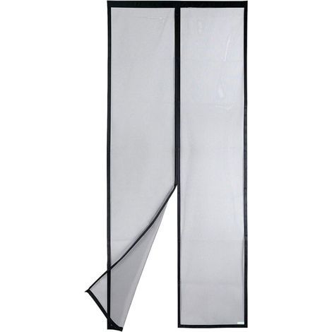 Magnetisches Moskitonetz für Türen, extrem starkes Netzgewebe, magnetische Abdichtung von oben bis unten, automatischer Schließmechanismus, hält frische Luft im Inneren (90x210, Schwarz) (1/5)