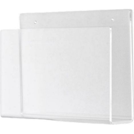 Porte-documents mural, design en acrylique transparent, 28 x 6 x 20 cm, présentoir à brochures, organiseur de rangement pour courrier et documents (1/5)