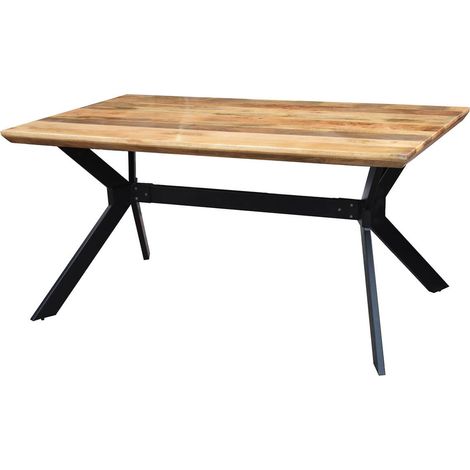 STEA - Table de Repas 180cm Manguier Massif Piètement Etoile