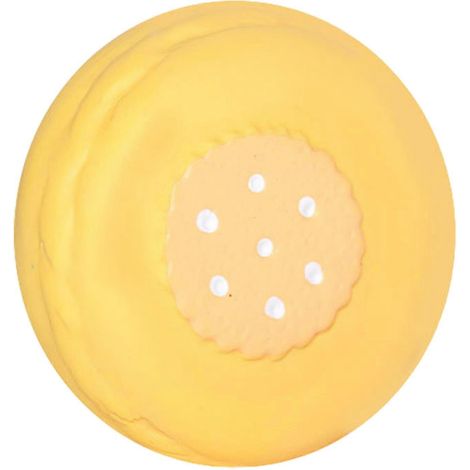 latex Macaron chien jouet à macher – sonore et Natural latex – pour petits moyens grands chiens dentition nettoyage – Jaune (1/5)