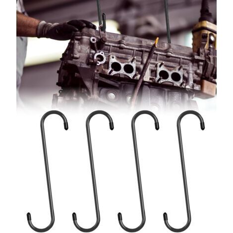 ALLIANDIS4PCS Cintres D'éTrier de Frein Crochets Auto,Crochets de Suspension D'étrier de Frein,Automobile D'éTrier de Freins avec Embouts en Caoutchouc Outil,pour Voitures et Camionnettes (Noir) (1/5)