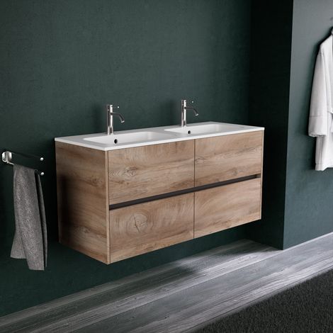 Inda - Mobile bagno 120 cm Rovere naturale con 4 cassetti e (1/5)