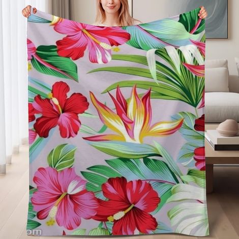 Couverture de lit en polaire, jeté doux et chaud de printemps, légère et luxueuse en microfibre de polyester, décoration intérieure cosy et élégante, cadeau idéal pour hommes femmes,6080 pouces (1/4)