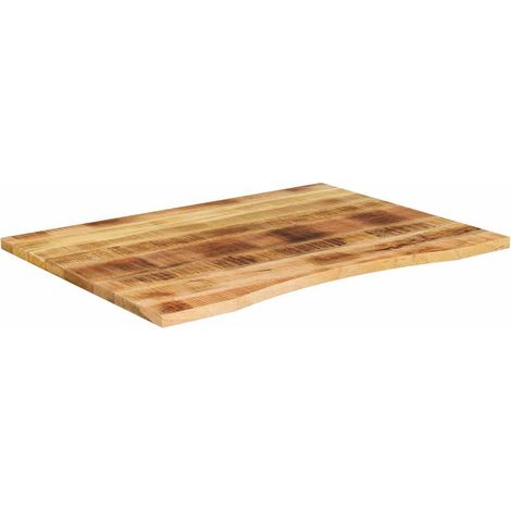 Dessus de bureau  Dessus de table  Plateau de table avec courbe 100x80x2,5 cm manguier massif brut
