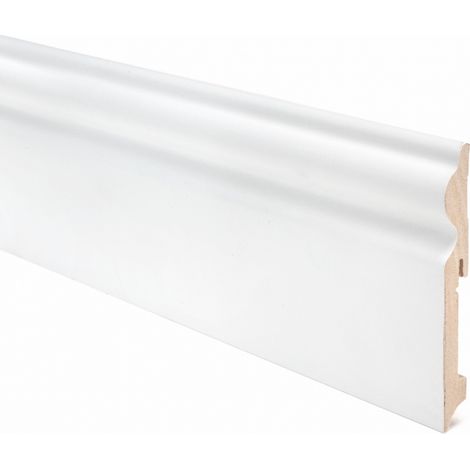 CONF. 10 PZ BATTISCOPA DUCALE MDF BIANCO VERNICIABILE MISURE