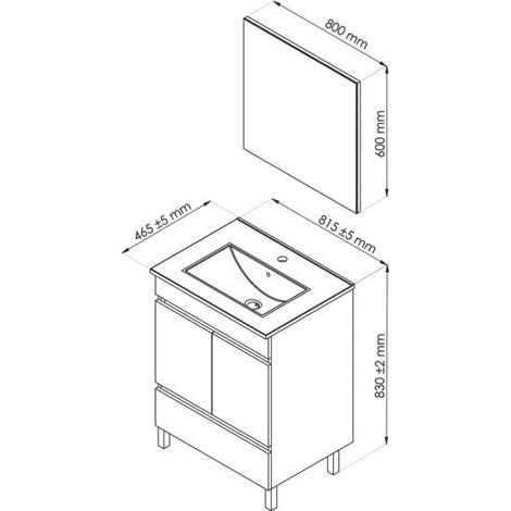 ONDEE ZEN - Meuble de salle de bain à poser LANCELO - 80cm - Blanc - Laqué  - Livré monté — vue 3