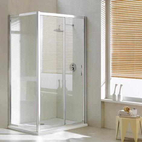 Box Doccia Angolare 75x120 cm 1 Anta Scorrevole in Cristallo Trasparente 6mm H198 Fosterberg Viborg Duo (1/5)